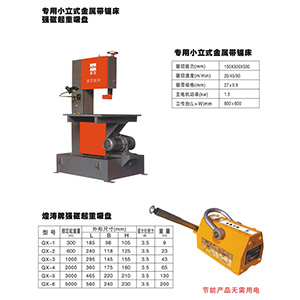 專用小立式金屬帶鋸床強磁起重吸盤